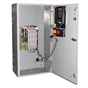ABB, which acquired GE Industrial Solutions in 2018; nameplates read GE Zenith or Zenith Controls ZTG Series general purpose automatic transfer switch — Contactor-Based Automatic Transfer Switch