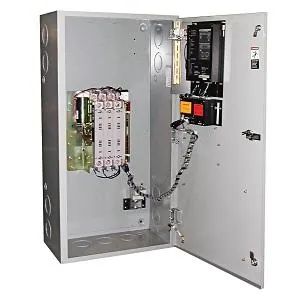 ABB, which acquired GE Industrial Solutions in 2018; nameplates read GE Zenith or Zenith Controls ZTG Series general purpose automatic transfer switch — Contactor-Based Automatic Transfer Switch