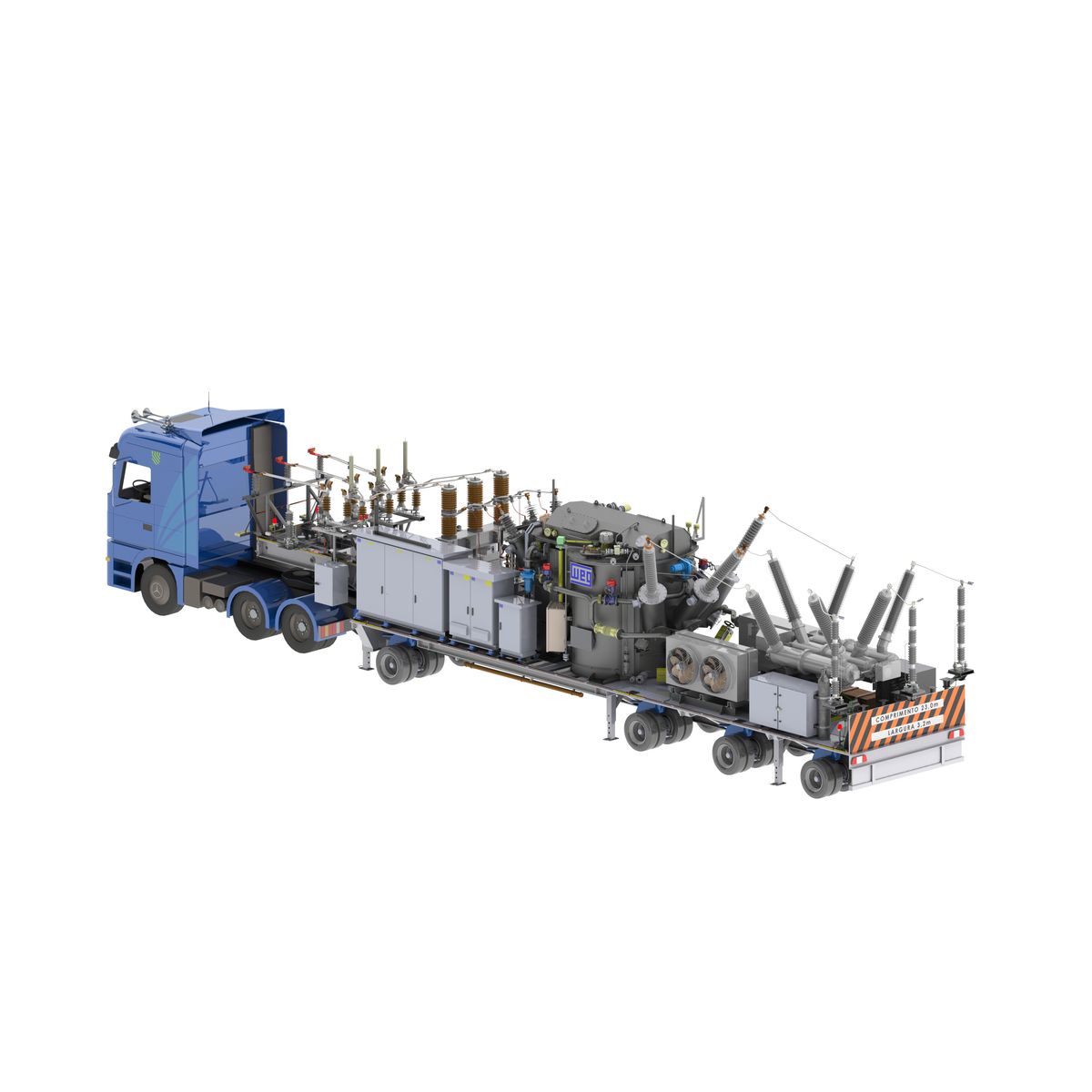 WEG S.A. (mobile transformers Brazil; integration by Zest WEG) Mobile substations (50 MVA class observed) — Mobile Substation, 50 MVA